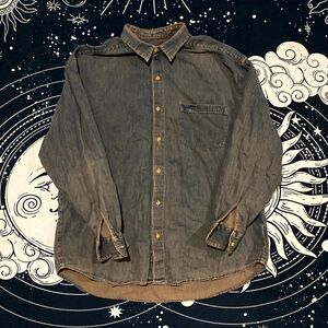 Vintage Guess by Georges Marciano Button-Up Shirt Men's XL Blue Cotton Denim